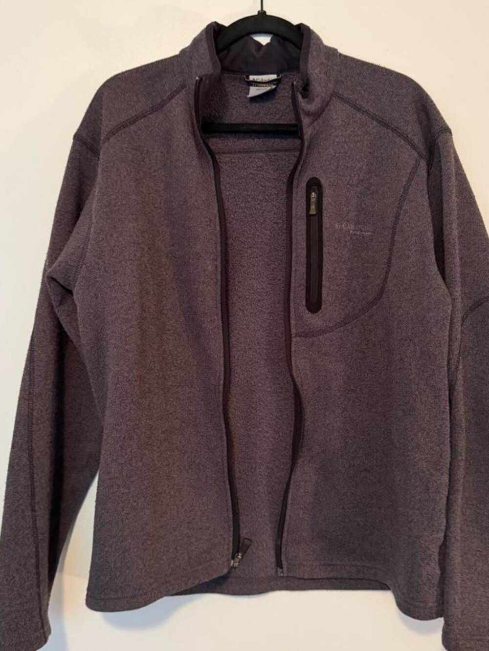 Columbia Titanium fleece jacket in gray & purple, size L
